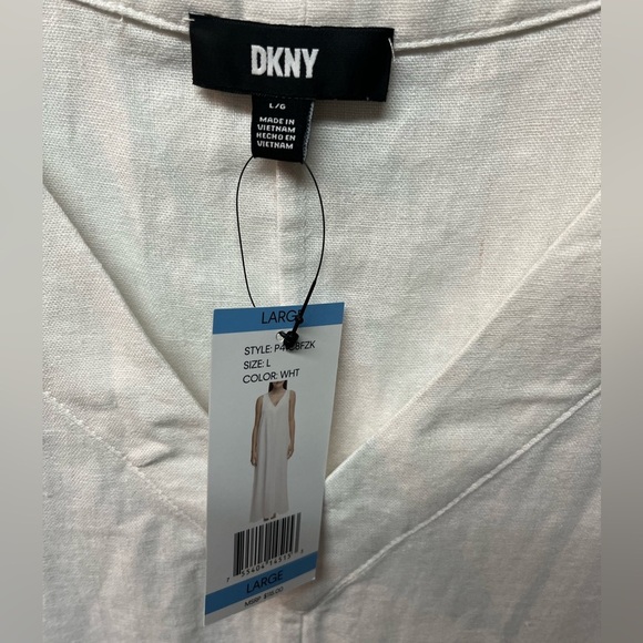DKNY White Sleeveless Dress. Large - Picture 2 of 7